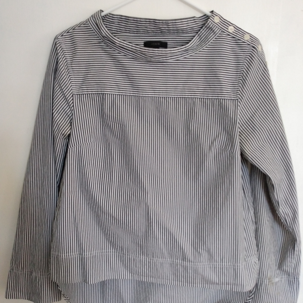 J. Crew funnel neck popover blouse